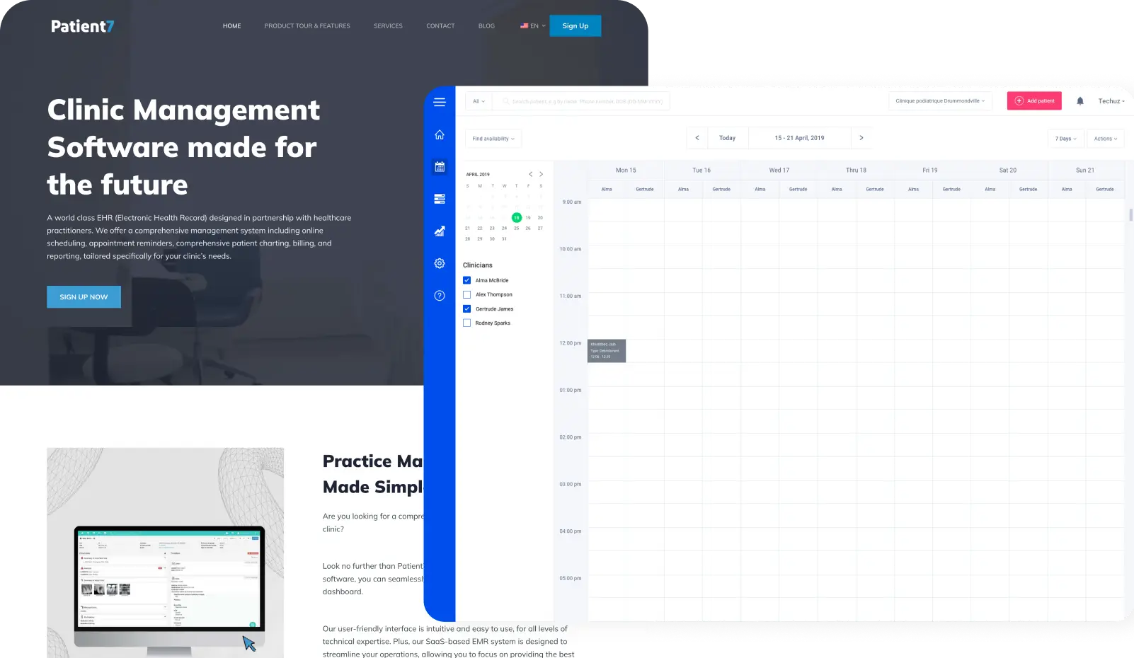 EMR clinic management software on web